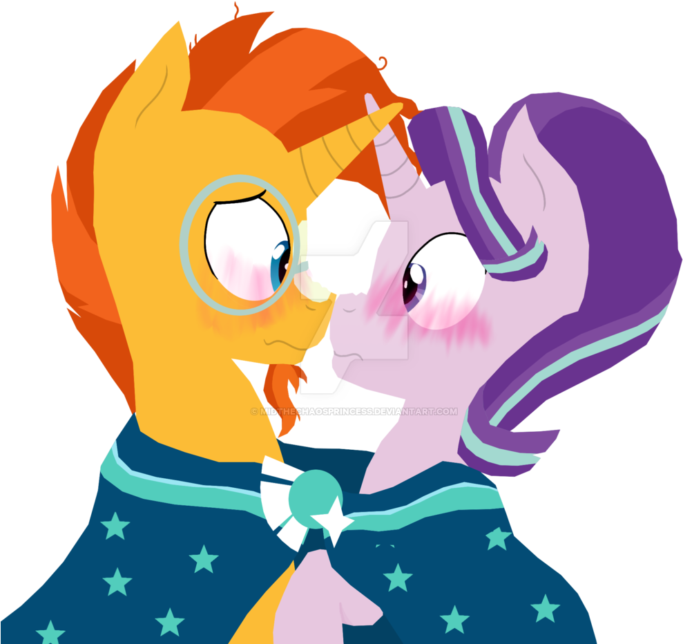 Digital-heartbeat, Blushing, Boop, Looking At Each - Mlp Eg Starlight X Sunburst (1024x973)