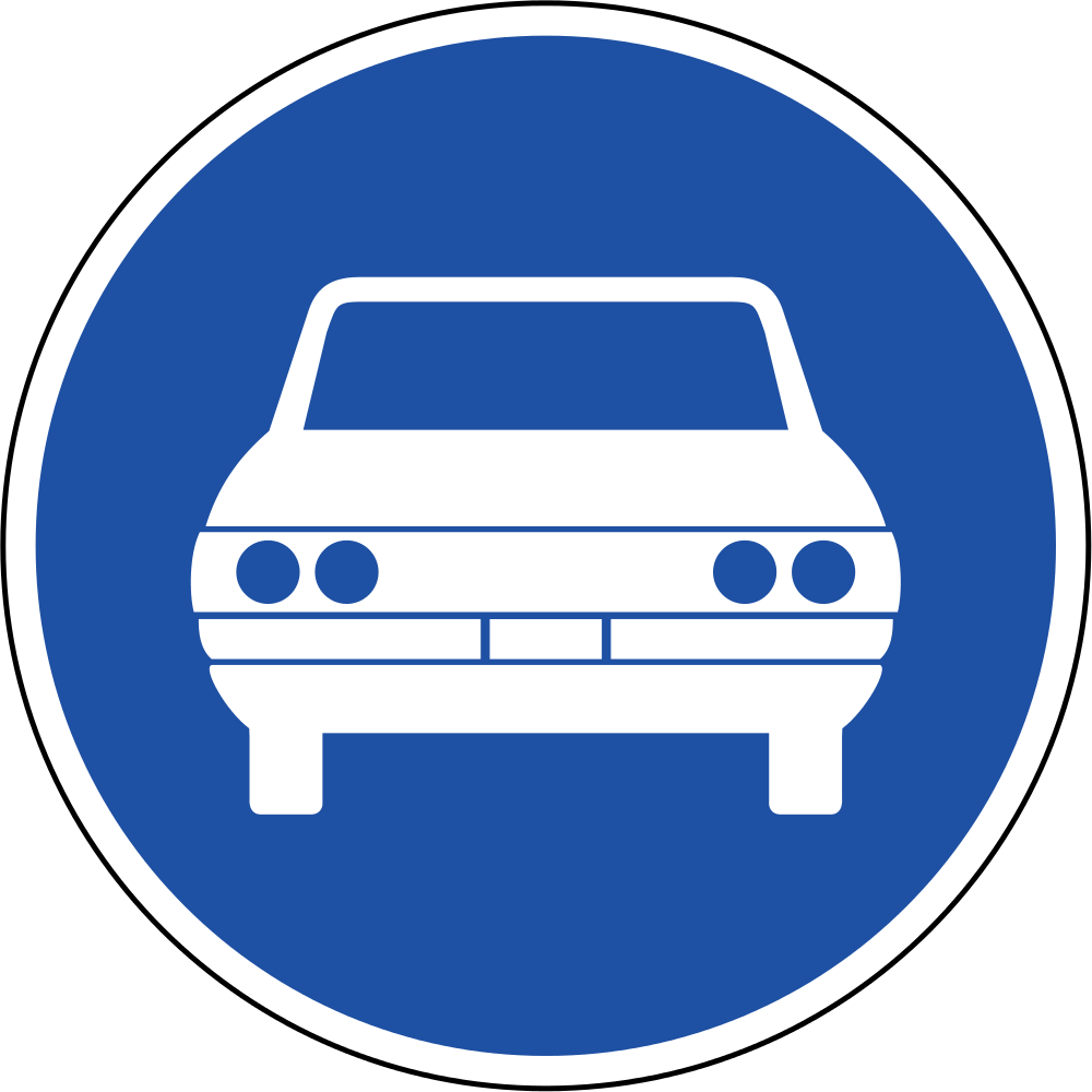 South Korea Road Sign 301 - 자동차 전용 도로 표지판 (1000x1000)