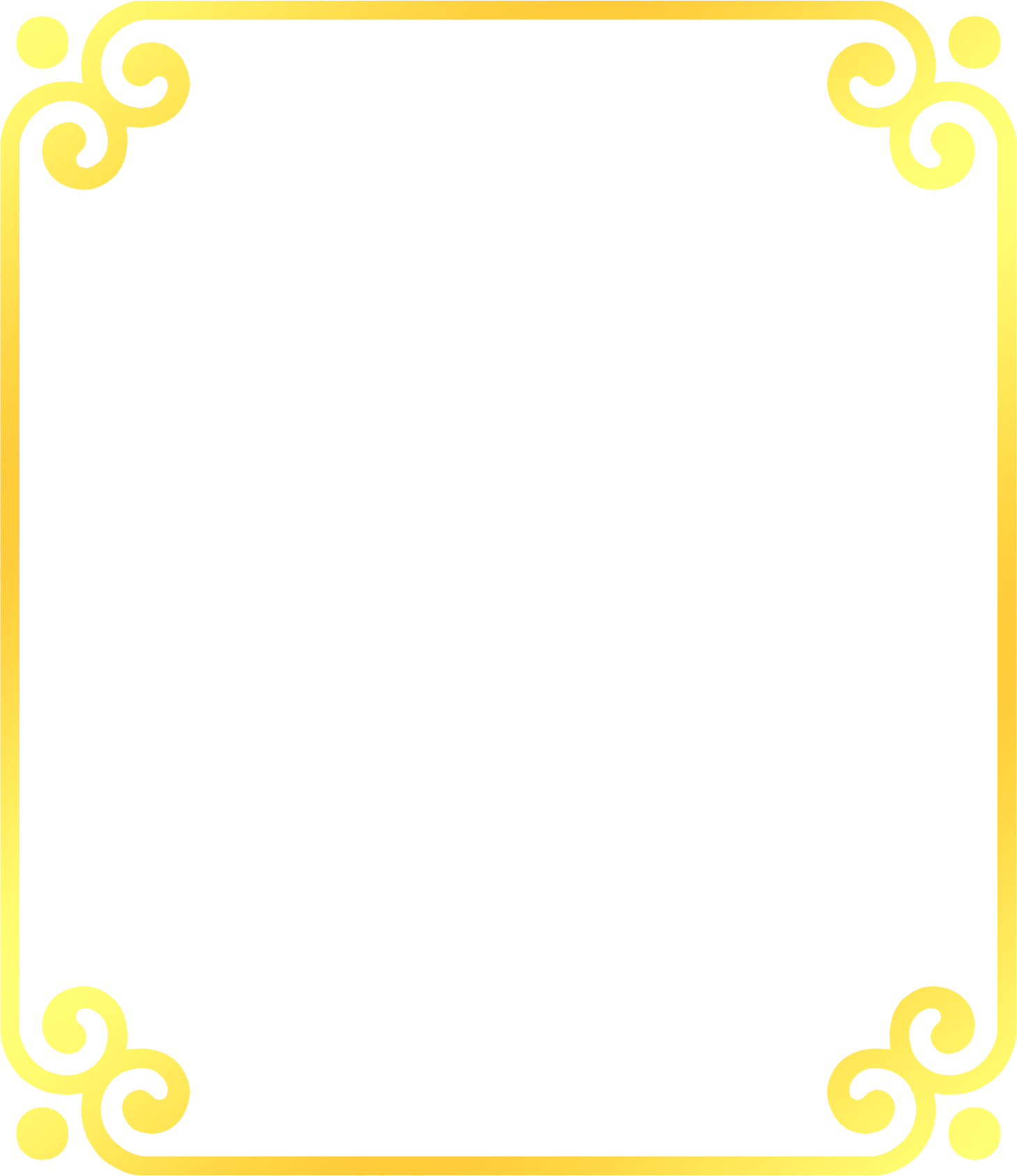 Area Pattern Golden Frame Transprent Free Download - Yellow Square Border Png (1460x1688)