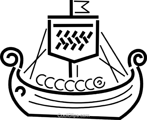 Viking Royalty Free Vector Clip Art Illustration - Ship (480x394)