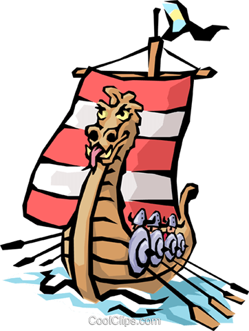 Viking Ship Royalty Free Vector Clip Art Illustration - Viking Ship (362x480)