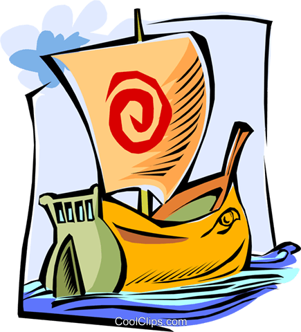 Viking Ship Royalty Free Vector Clip Art Illustration - Illustration (435x480)