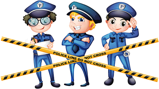 Crime Scene Clipart Crime Scene Police - Ein Buchstabe P Für Polizisten Postkarte (555x300)