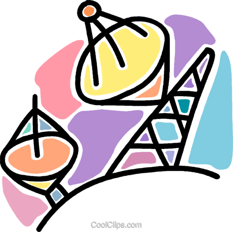 Satellite Dish, Telecommunications Royalty Free Vector - Différents Types De Réseaux (480x478)