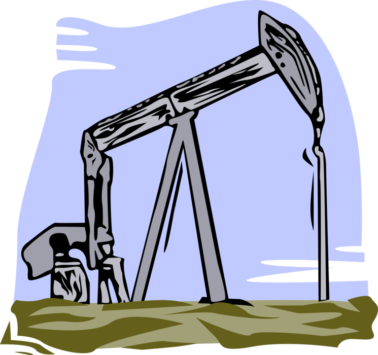 Vector Illustration Of Petroleum Industry Oil Well - Theme About Natural Resources (745x700)
