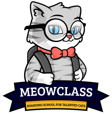 Meowclass Cat Boarding - Cat Mascot Logo Png (360x367)