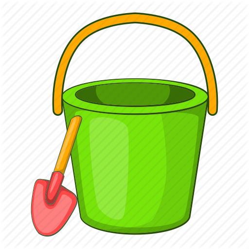 Sand Bucket Cartoon Clipart Bucket Clip Art - Bucket And Shovel Cartoon (512x512)