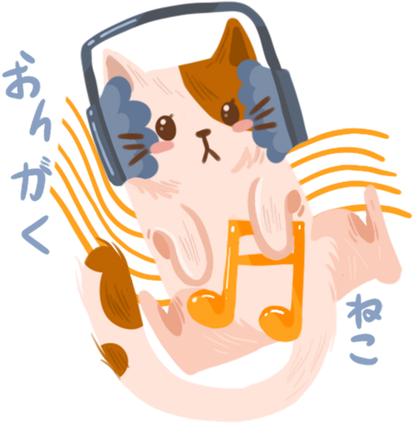 Music Meow Cat Handphone Colorful Cute Note - Cat (1024x1024)