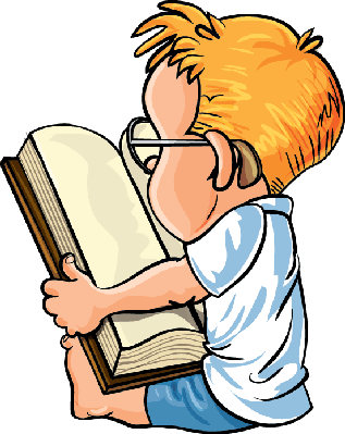 Little Books Cliparts - Cartoon Boy Reading (317x399)