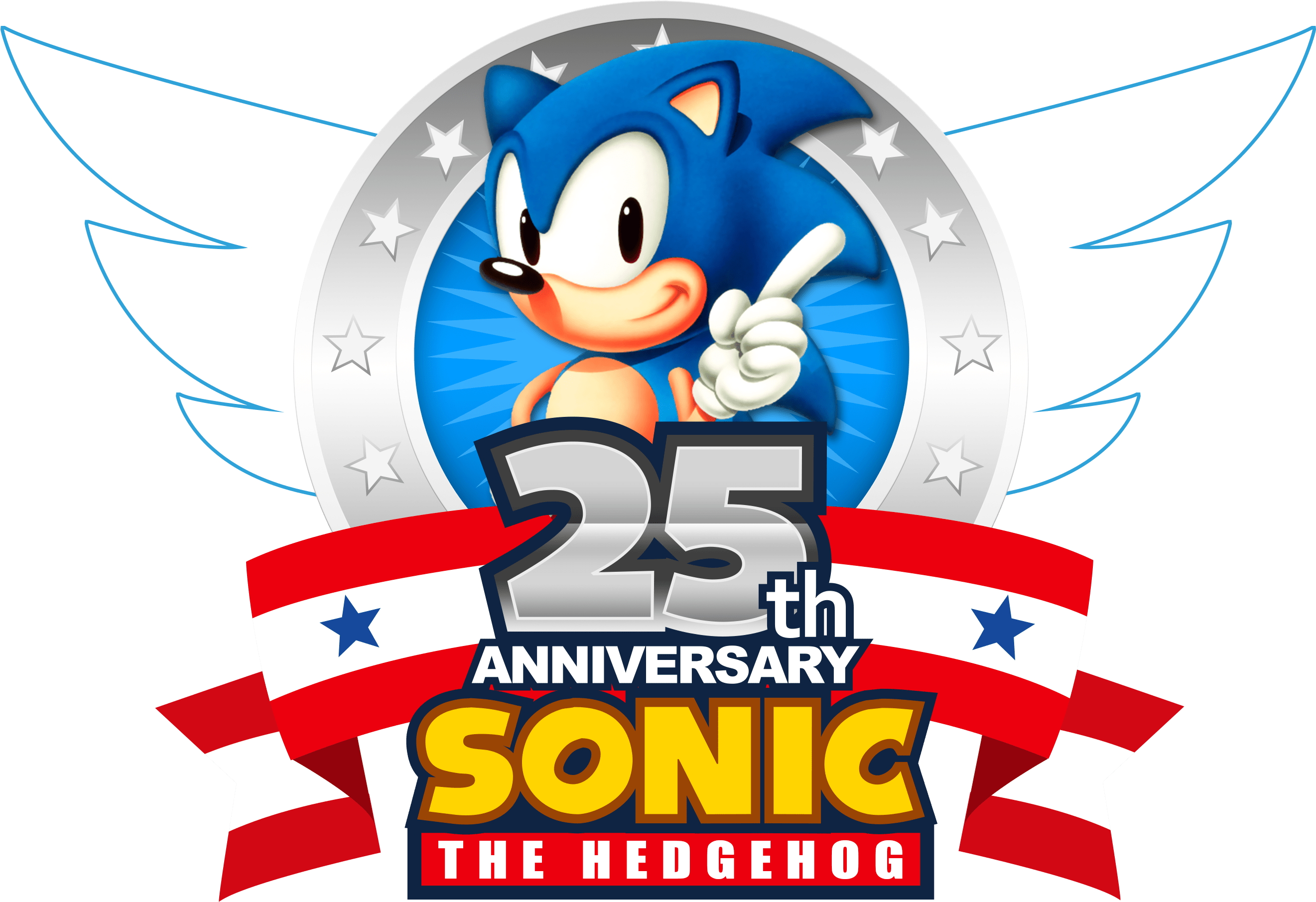 The Fondly Beloved Blue Hedgehog We Know As Sonic Is - Sonic The Hedgehog 25th Logo (3145x2093)