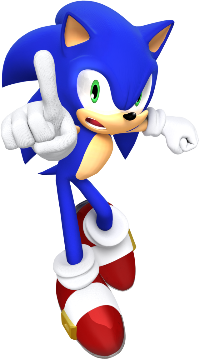 Yoshi Clipart Sonic - Sonic Finger Png (676x1183)