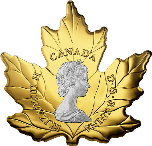 200 $ Dollar Maple Leaf Shaped Cut Out 30th Anniversary - Gold (570x570)