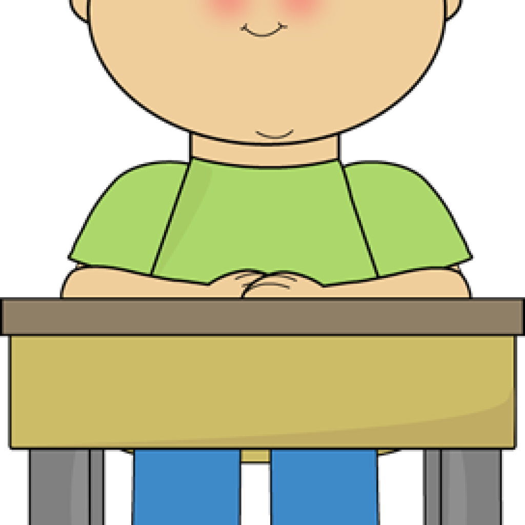 Student Working At Desk Clipart Student Sitting At - Child Sitting In Desk Clipart (1024x1024)