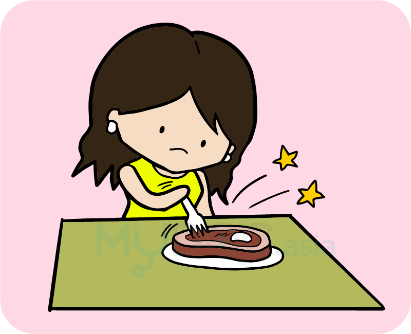 Eat Clipart Mouth Full Food - Meat (800x650)