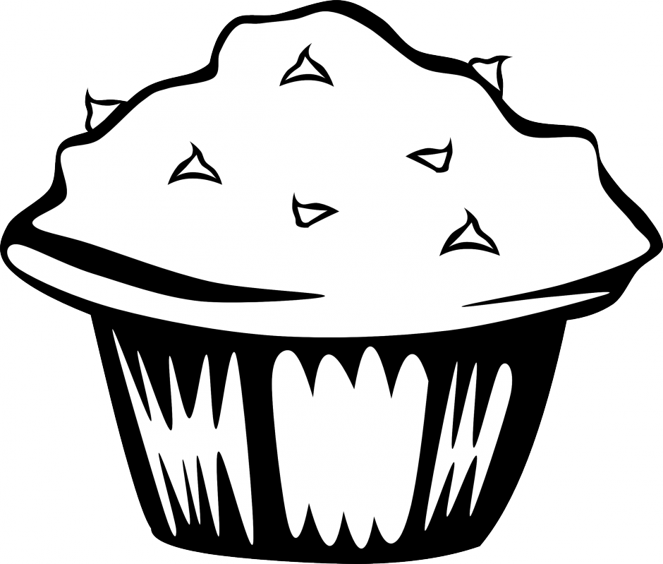 Clipartist Info Fast Food Breakfast Ff Menu 22 Black - Black And White Muffin (940x799)