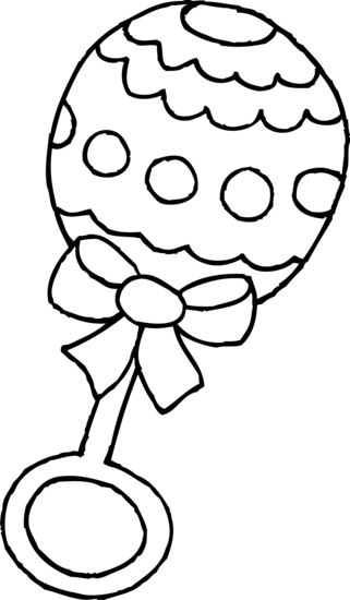 Rattle Clipart By Wendy Sefcik Baby Rattle, Clip Art, - Toy Clip Art Black And White (321x550)
