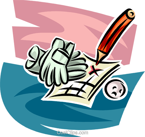 Score Sheet With Ball And Gloves Royalty Free Vector - Score Sheet With Ball And Gloves Royalty Free Vector (480x452)