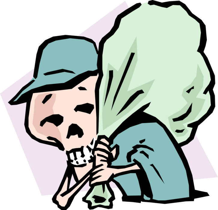 Vector Illustration Of Grim Reaper Angel Of Death Thief - Looting Cartoon (726x700)