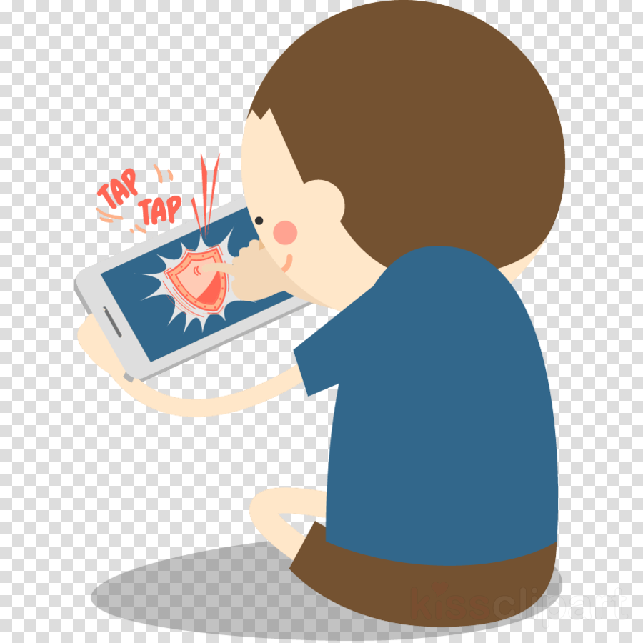 Playing Phone Game Cartoon Clipart Video Games Clip - Crying Girl (900x900)