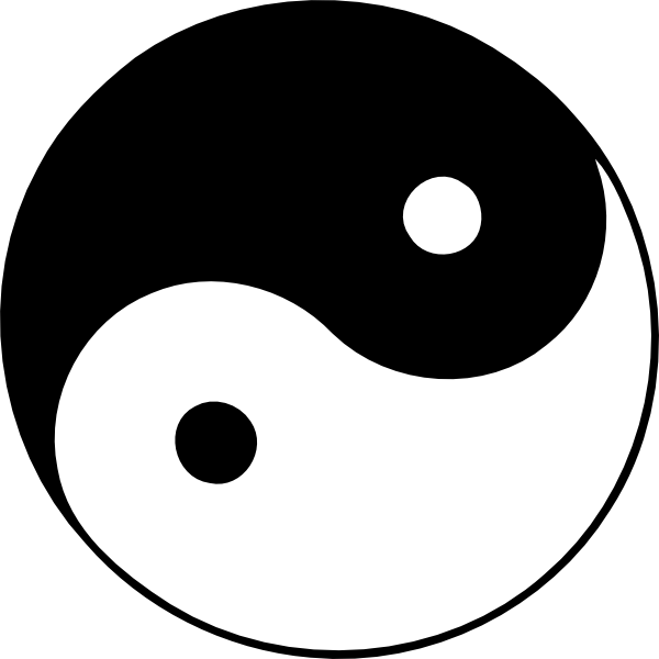 Big Ying Yang 45 Clip Art - Jin És Jang Vector Big (600x600)