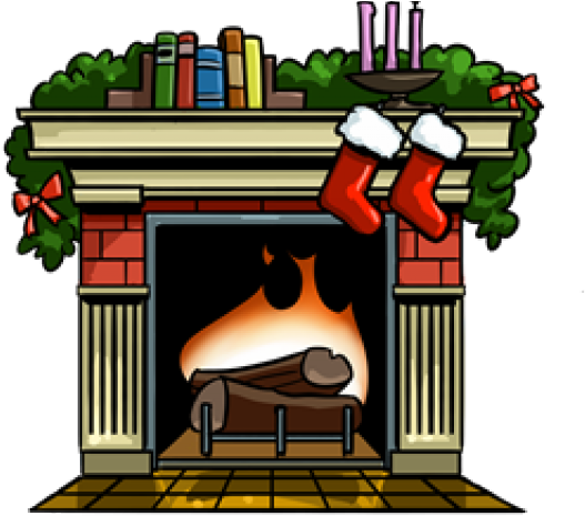 Living Room Clipart Fireplace Clipart - Fireplace With Stockings Clipart (640x480)