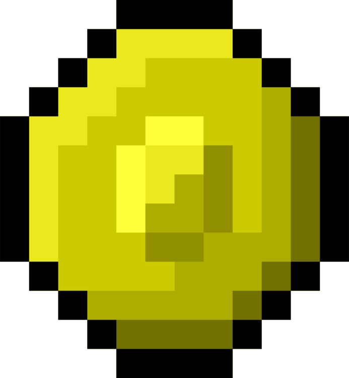 Pixel Art Gold Coin Gold Coin Computer Icons - Pixel Gold Coin (693x750)