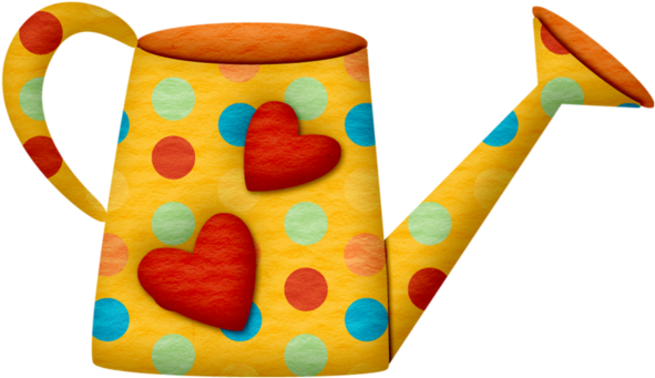 Arrosoir Garden Items, Clipart Images, Flower Clipart, - Desenho De Regador Colorido (600x350)
