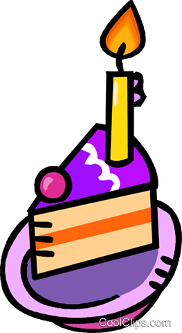 Piece Of Birthday Cake Royalty Free Vector Clip Art - Birthday Cake (263x480)