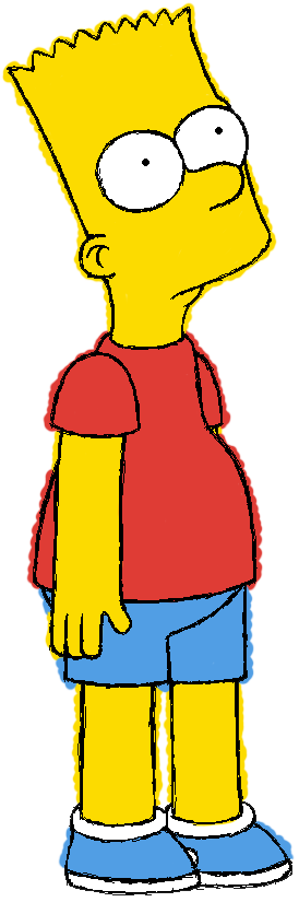 Slingshot Drawing Bart Simpson Clip Black And White - Bart Simpson Confused (430x854)