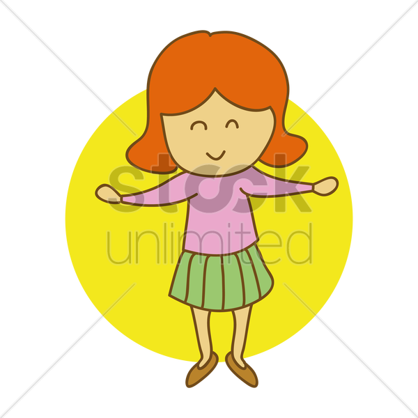 Children Open Arms Clipart Clip Art - Cartoon Girl Arms Open (600x600)