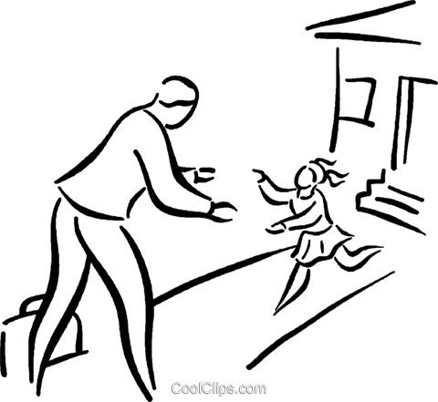 Businessman Greeting His Child Royalty Free Vector - Clip Art (480x441)