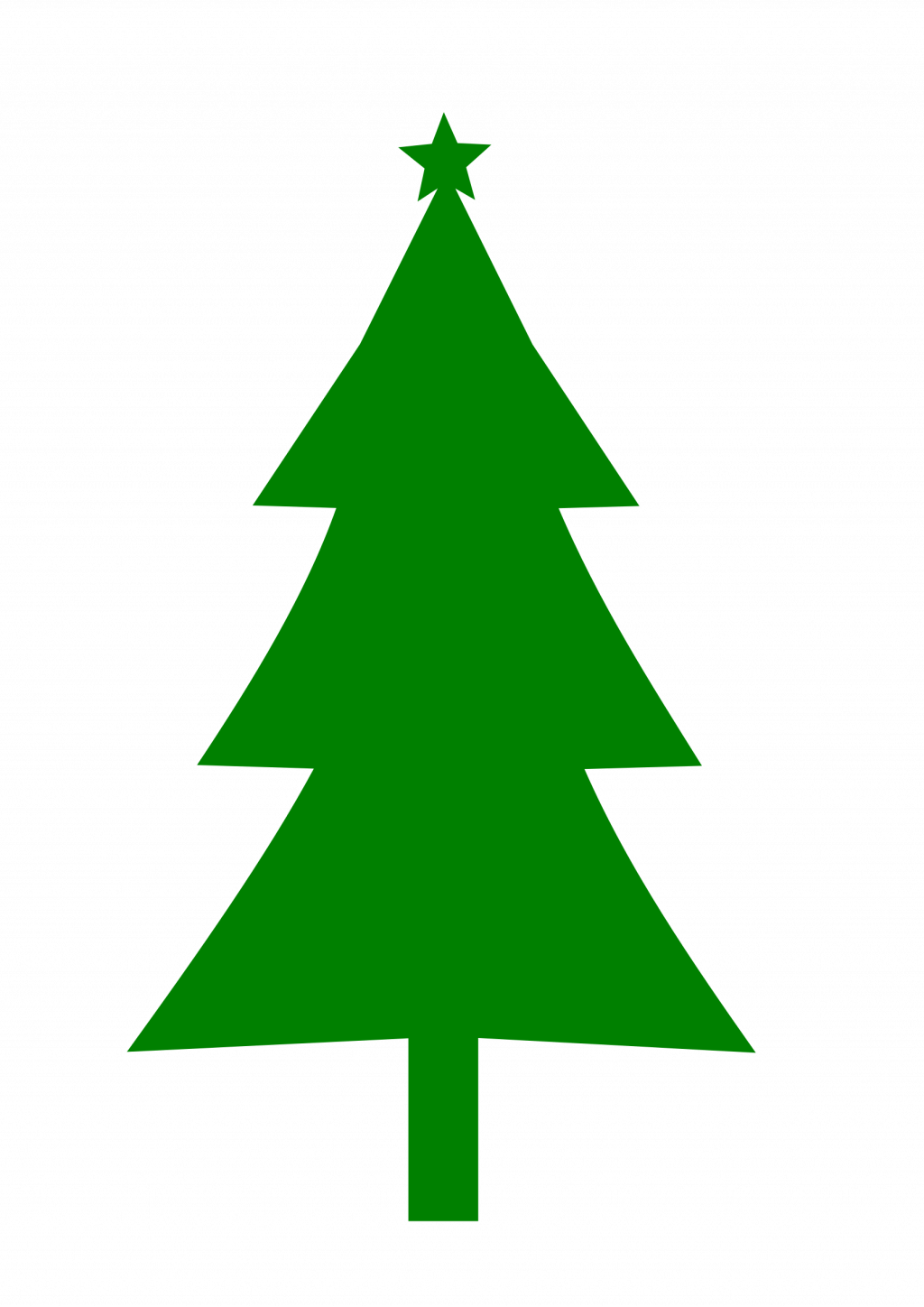 Large Size Of Christmas Tree - Silhouette Christmas Tree Clipart (1024x1448)