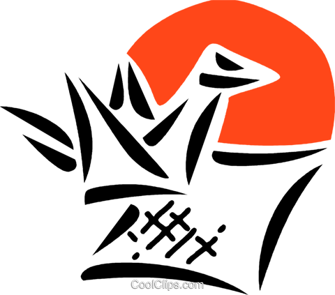 Origami Swan Royalty Free Vector Clip Art Illustration - Origami Swan Royalty Free Vector Clip Art Illustration (480x423)