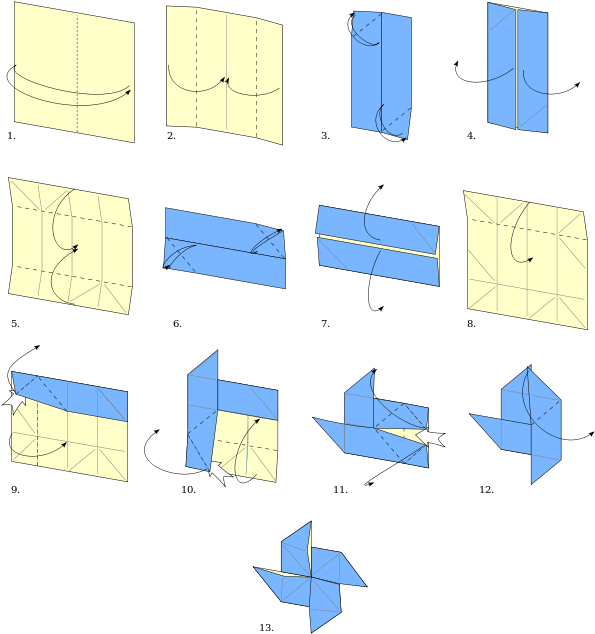 Wikibooks, Open Books For - Origami Moulin À Vent (700x700)