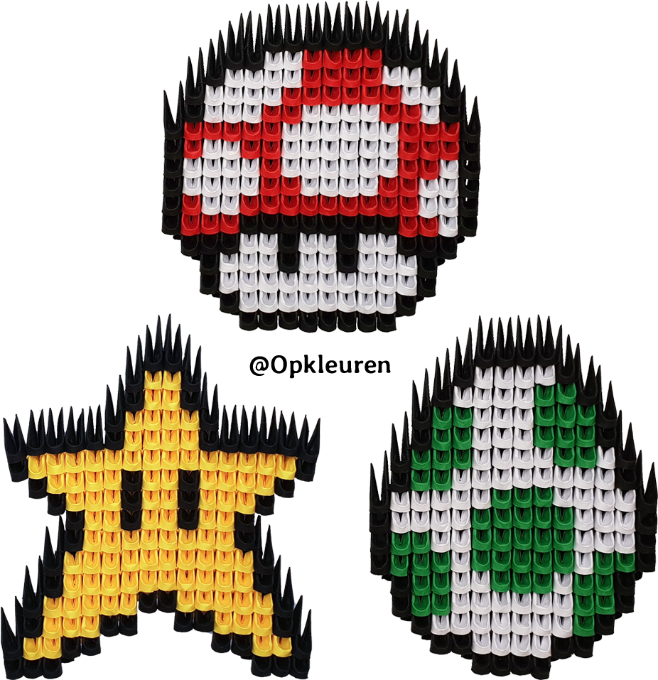 3d Modular Origami Mario Power Ups [1 Minute Clip] - Mario Star Perler (1080x1080)