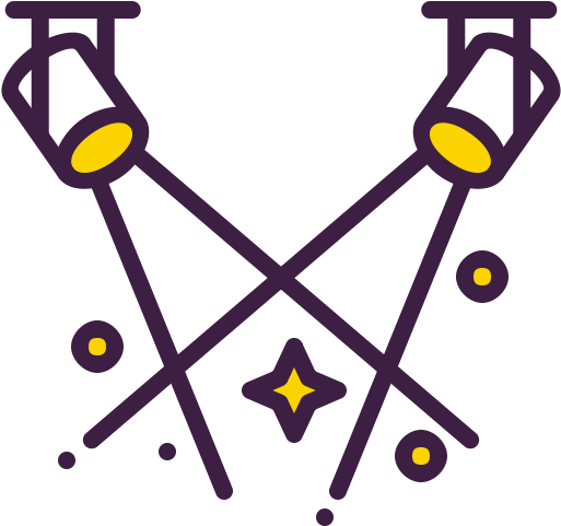 Stage Lights Clipart Black And White (512x512)