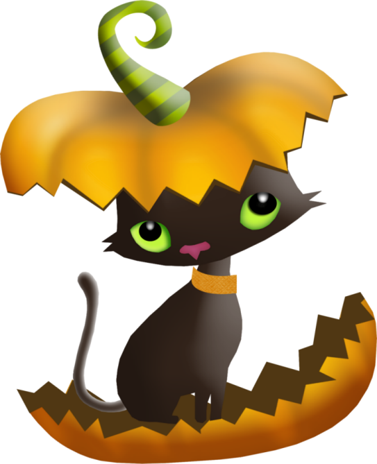 Halloween Iiihalloween Ideasclip Arthalloween Decorating - Tubes Png Halloween Cat (543x669)
