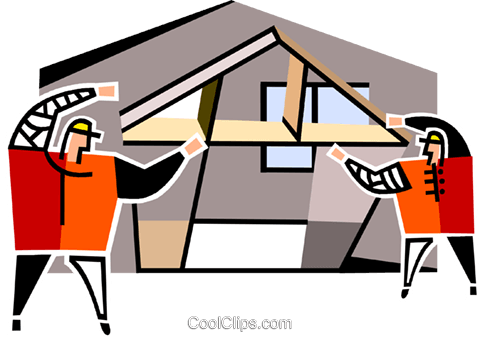 Two Construction Workers Framing A House Royalty Free - Two Construction Workers Framing A House Royalty Free (480x338)