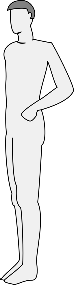 Male Body Silhouette Side - Clip Art (256x978)