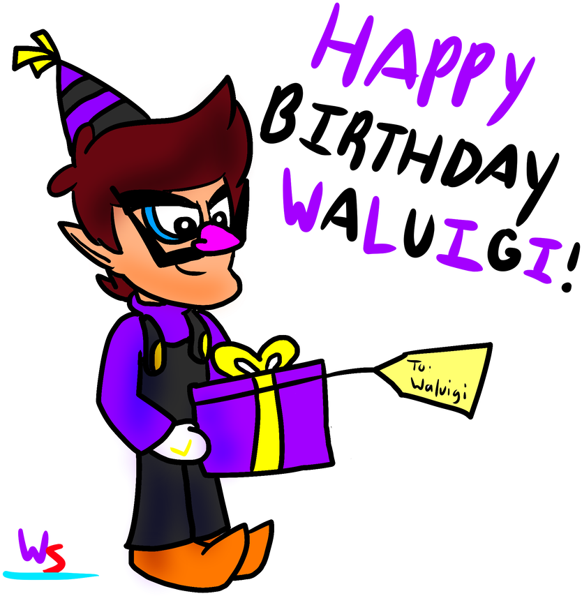 Happy 18th Birthday Waluigi By Walu-sushi - Cartoon (892x896)