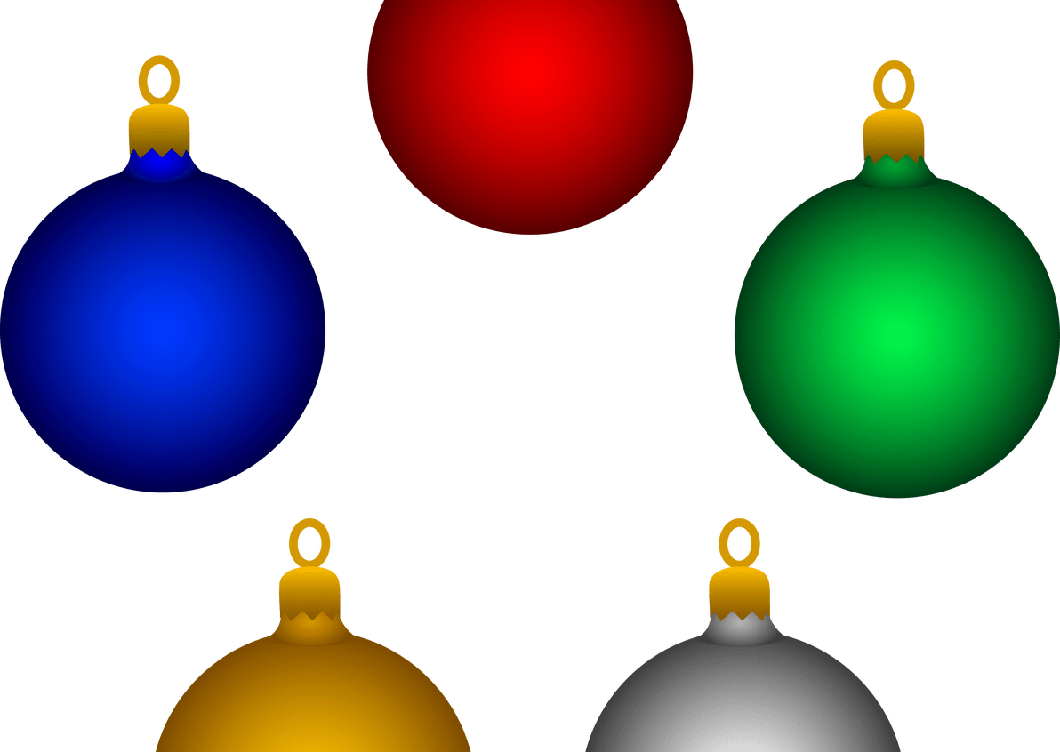 Animated Happy Birthday Clipart - Cartoon Christmas Tree Decorations (1192x846)