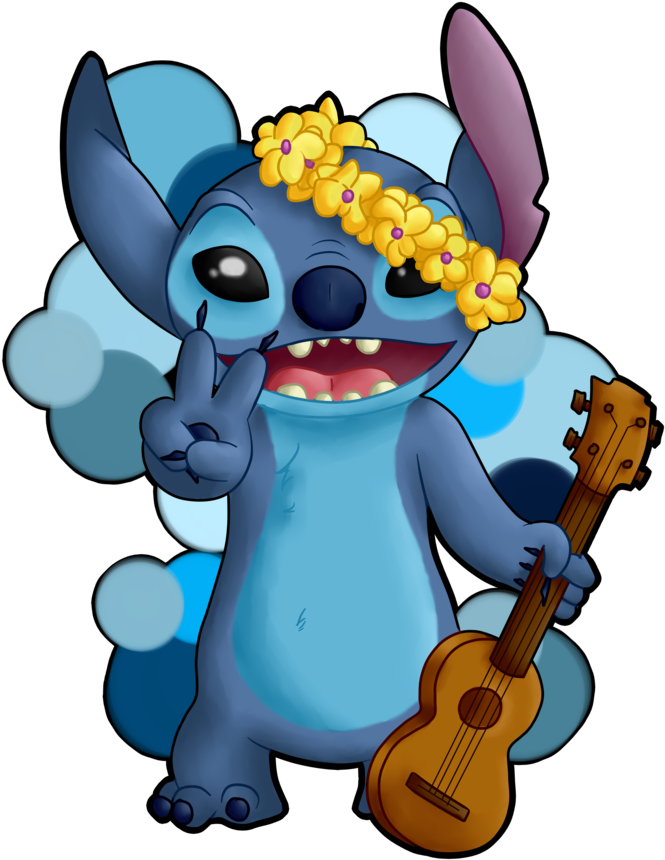 Flower Crown Uke N Some Bubbles By - Stitch (894x894)