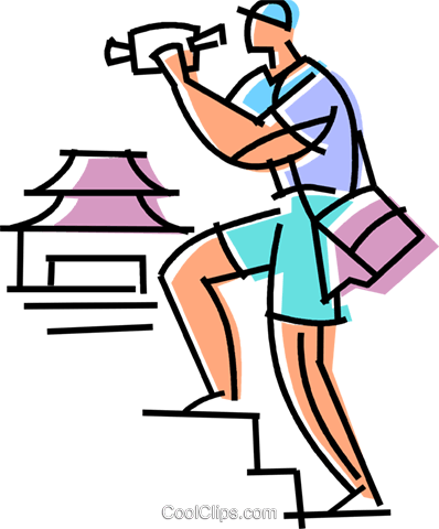 Traveler And His Video Camera Royalty Free Vector Clip - Video Camera (398x480)