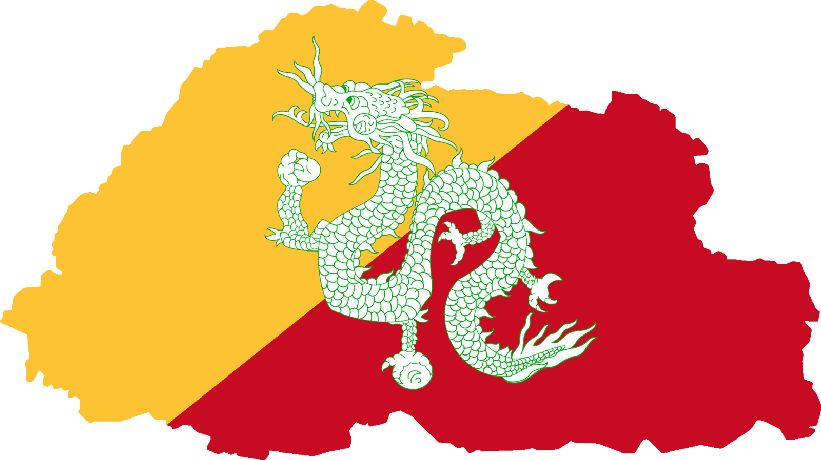 Travel To Bhutan Visas - Bhutan Map And Flag (1600x898)