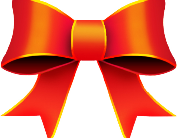 Christmas Ribbon Clipart Orange - Pita Merah Png (640x480)