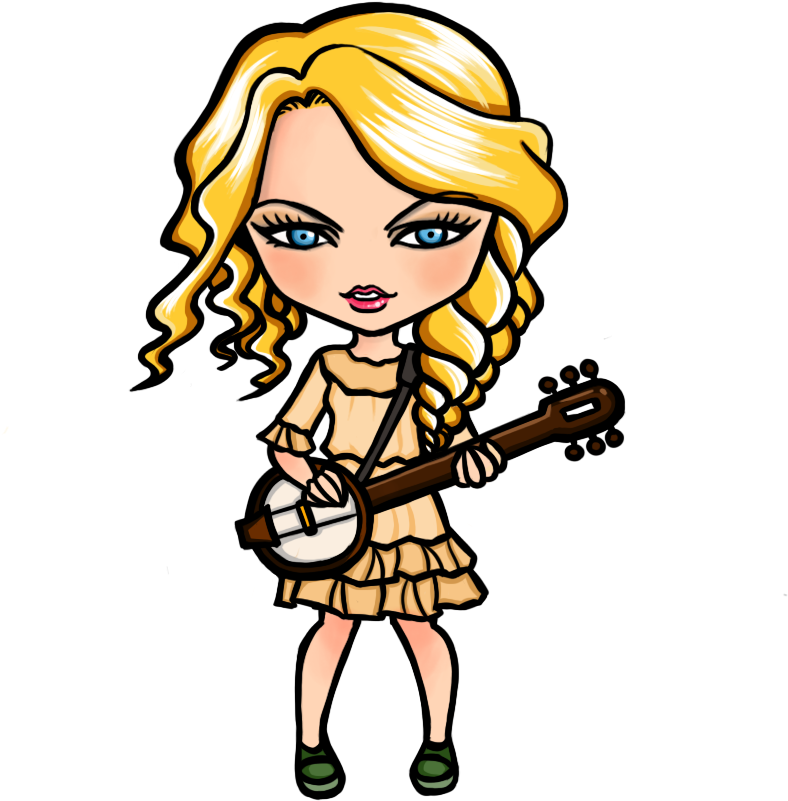 Sing Drawing Taylor Swift - Taylor Swift Cartoon Drawing (800x800)