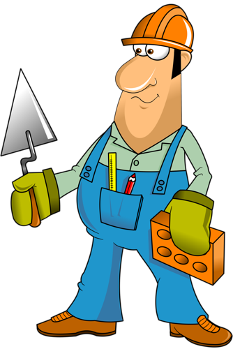 Carpenter Vector Community Helper - Builder Cartoon (334x500)