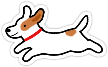 Jack Russell Terrier Die-cut Sticker - Cute Jack Russell Drawing (375x360)