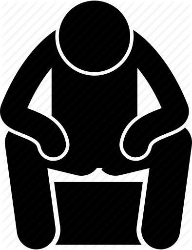 Sitting On Chair Poses And Postures By - Sit Down Icon Png (394x512)