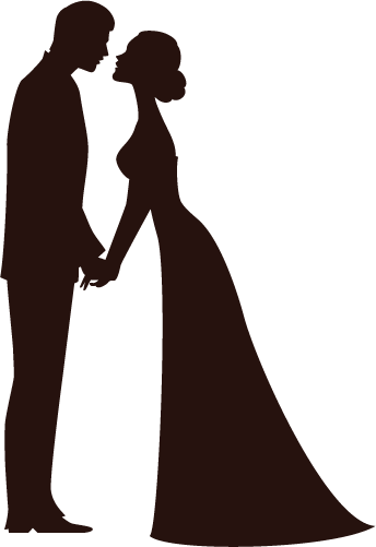 Imagem Relacionada Couple Silhouette, Wedding Silhouette, - Wedding Bride And Groom Silhouette (344x501)
